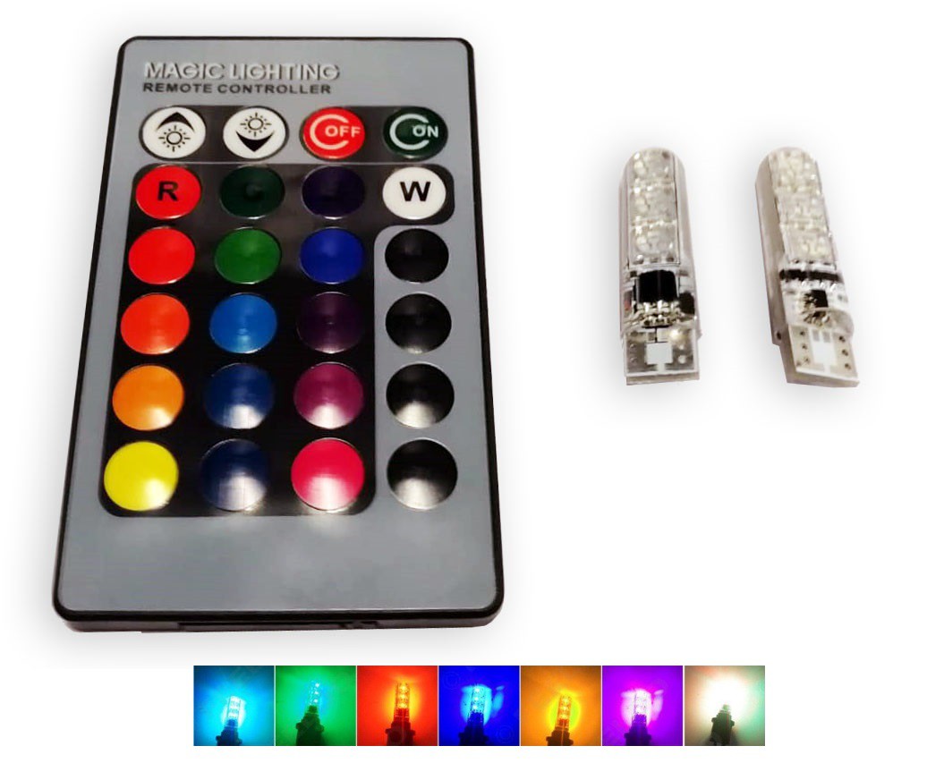 Onderling verbinden Gevlekt Bakken T10 led set met afstandsbediening 12-kleuren kopen? | HID Xenon Verlichting