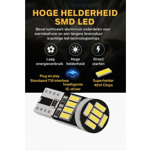 premium t10 w5w led geel
